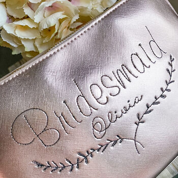 Personalised Embroidered Bridal Wash Bag Bridesmaid Gift, 3 of 5