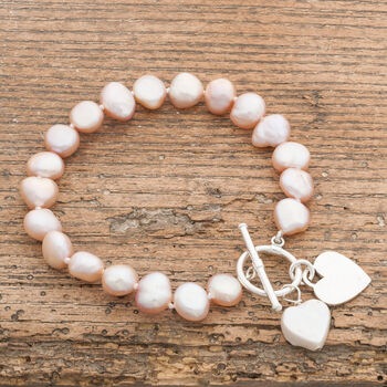 Freshwater Pearl Bracelet With Silver Heart, 5 of 8