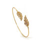 Rhodium, Gold Or Rose Gold Plated Pave Leaf Bangle, thumbnail 3 of 12