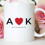 Personalised Mug For Valentine’s Day – Initials With Heart, thumbnail 6 of 8