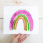 Pink And Olive Rainbow Print, thumbnail 1 of 3