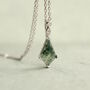 Moss Agate Art Deco Silver Necklace, thumbnail 1 of 8
