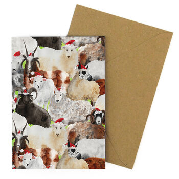 Flock Of Christmas Sheep Greetings Card, 4 of 6