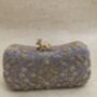 Handcrafted Raw Silk Purple Clutch, thumbnail 4 of 5