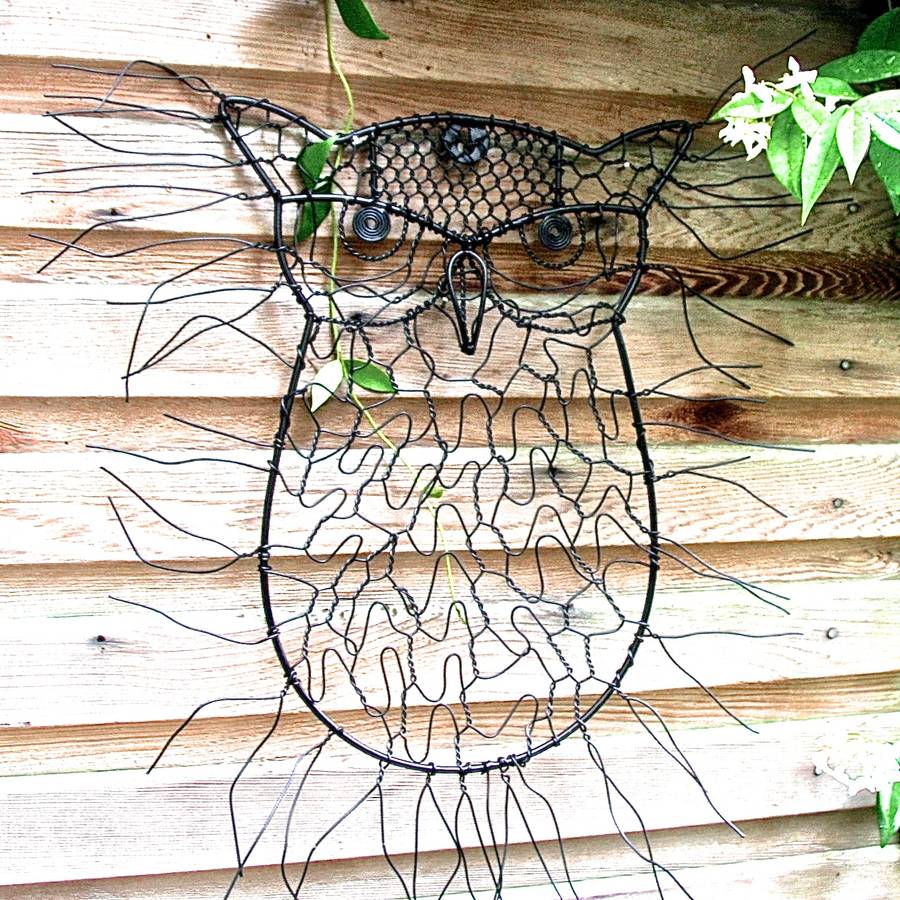 Sitting Owl Wire Garden Wall Art By London Garden Trading