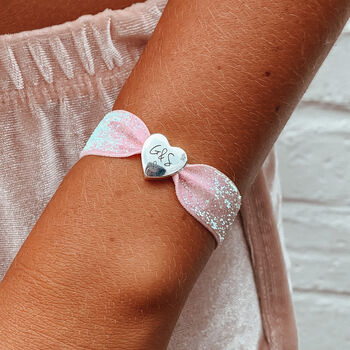 Girls Personalised Glitter Stretch Bead Bracelet, 3 of 11