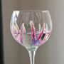 Pink Muscari Hand Painted Gin Glass, thumbnail 7 of 9