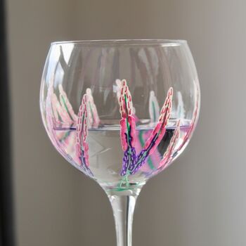 Pink Muscari Hand Painted Gin Glass, 7 of 9