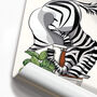 Zebra With Head In Toilet, Funny Bathroom Art, thumbnail 6 of 7