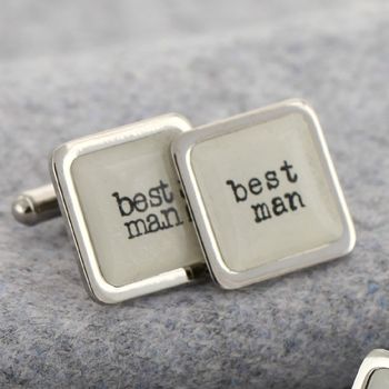 Personalised White Wedding Party Cufflinks, 2 of 5