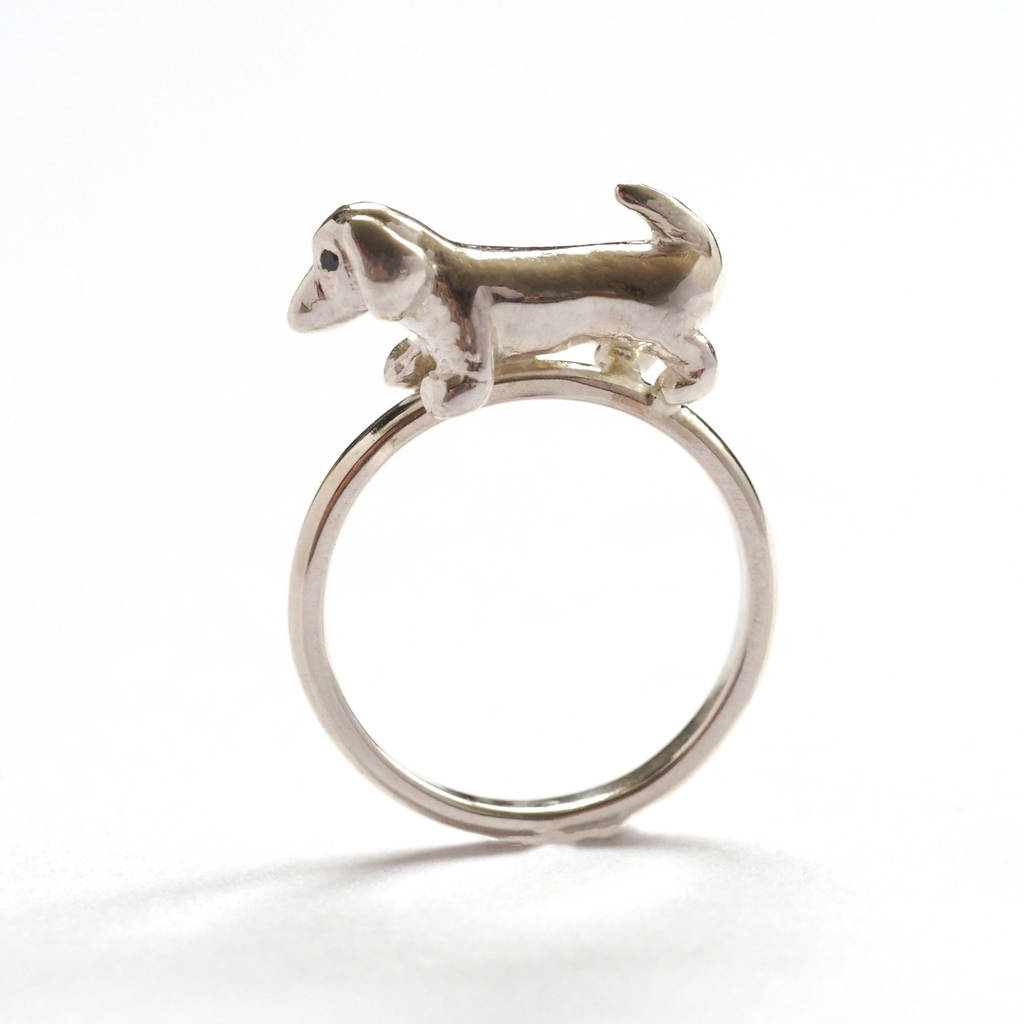 The dog has a ring verituner
