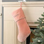 Personalised Luxe Pink Velvet Christmas Stocking, thumbnail 6 of 7