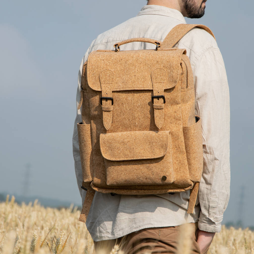 15 Inch Laptop Backpack In Cork Leather, 1 of 9