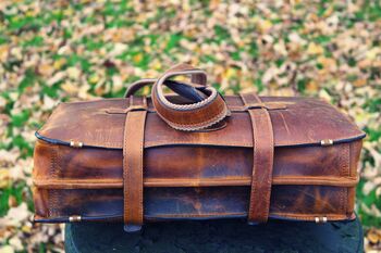 Personalised Handmade Leather Briefcase / Gift For Him, 5 of 11