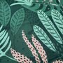 Green Decorative Pillow Cover With Tropical Leaves, thumbnail 2 of 7