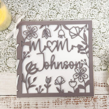 Personalised Acrylic Wedding Card Keepsake Gift Mr And Mrs, 4 of 7