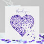 Thank You Butterfly Purple And Lilac Heart Card, Not 3D, thumbnail 1 of 9