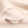 Always In My Thoughts Meaningful Word Bangle In Silver, thumbnail 1 of 3