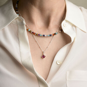 Multi Gem Bead Gemstone Necklace, 2 of 8