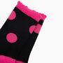 Women's Glitter Socks Hot Pink Large Polka Dots, thumbnail 3 of 4