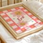 Personalised Daisy Pink And Pastel Red Wall Print, thumbnail 3 of 4
