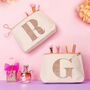 Personalised Initial Rose Gold Glitter Makeup Bag, thumbnail 2 of 12