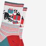 Women's Bamboo Socks Striped Christmas Cats, thumbnail 3 of 5