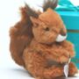 Scottish Red Squirrel Toy And Happy Birthday Keyring, thumbnail 1 of 7