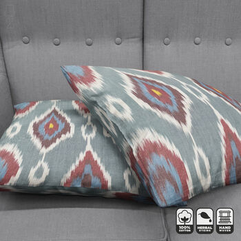 Hand Woven Multicoloured Ikat Cushion Cover, 4 of 10