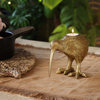 Kiwi Bird Tea Light Holder In Gold And Silver, 2 of 4