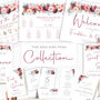 Wedding Seating Plan Cards Burgundy Red Pink Florals, thumbnail 7 of 7