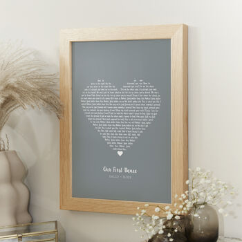 Favourite Lyrics Love Heart Personalised Print, 9 of 10