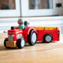 Personalised Wooden Farm Tractor And Trailer Birthday Gift, thumbnail 1 of 7