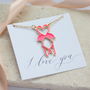 Pink Flamingo Lovebird Necklace, thumbnail 5 of 9