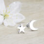 Two Pairs Of Sterling Silver Studs Stars And Moons, thumbnail 1 of 4