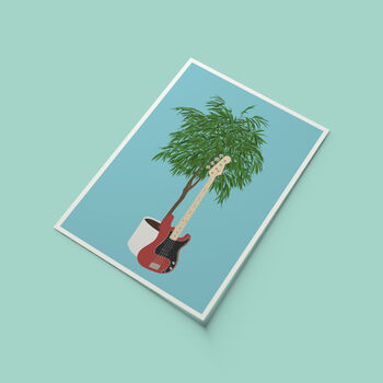 Bass Guitar Houseplant Print | Guitarist Music Poster, 3 of 10