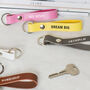 Personalised Message Leather Keyring, thumbnail 1 of 4