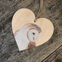 Barn Owl Bird Wooden Hanging Heart Decoration, thumbnail 1 of 2