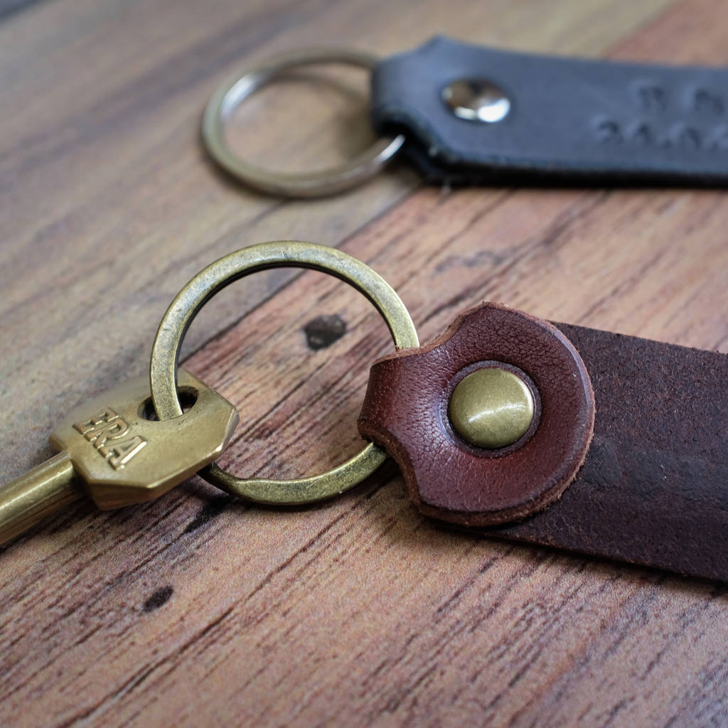 Personalised Italian Leather Key Fob By Hide & Home