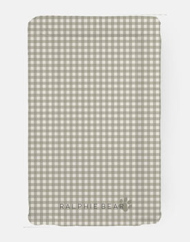 Gingham Sage Baby Changing Table Mat, 2 of 2