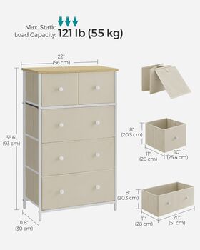 Chest Of Drawers Fabric Storage Organiser Dresser, 10 of 12