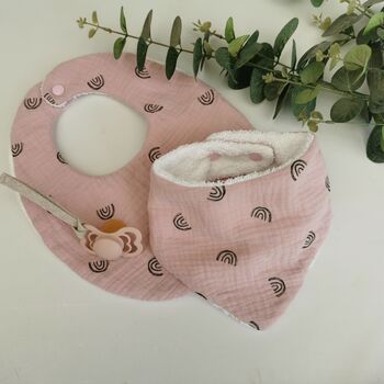 Newborn Baby Gift Set,Pink Organic Rainbow Muslin, 3 of 12