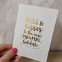 Personalised 'Hugs And Kisses To The New…' Wedding Card, thumbnail 5 of 7