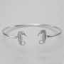 Seahorse Bangle In Sterling Silver, thumbnail 1 of 3