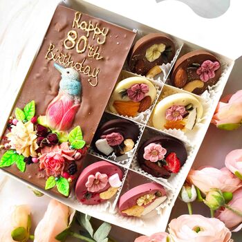 Chocolate Colibri And Flowers Unusual Personalised Gift, 7 of 10