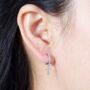 Cross Hoop Earrings Gold Paved Cross Earrings Dainty Hoop Earrings, thumbnail 7 of 8