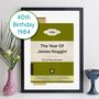 Personalised 40th Birthday Print 1984 Book Cover Gift, thumbnail 1 of 12