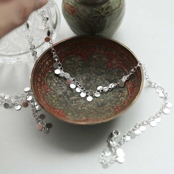 Sterling Silver Sequin Necklace, 3 of 8