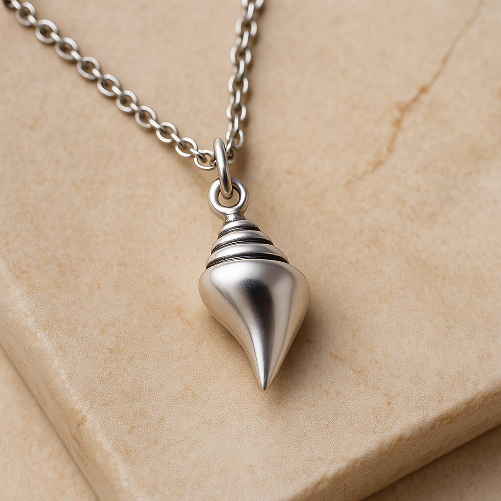 Sterling Silver Conch Shell Pendant Necklace, 1 of 9