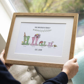 Personalised Welly Boot Family Print, 3 of 12